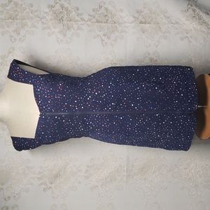 BCB Generation Galaxy Print Navy Unique Zip Up Front Dress (M)